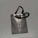 Sinmoe 24 Pieces 7 Inches Groomsmen Gift Bags Tuxedo Treat Bags Wedding Party Favor Black Tie Shirt Pattern Paper Present Wraps for Wedding Father's Birthday Anniversary Goodies Treats