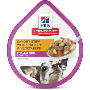 Hill's Science Diet Adult 7+ Small & Mini Wet Dog Food, Chicken & Vegetables, 3.5 oz. Trays, 12-Pack (EXP 08/31/27)