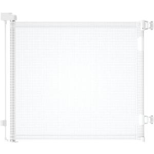 dearlomum Retractable Baby Gate,Mesh Baby Gate or Mesh Dog Gate,33" Tall,Extends up to 55" Wide,Child Safety Gate for Doorways, Stairs, Hallways, Indoor/OutdoorWhite,33"x55")