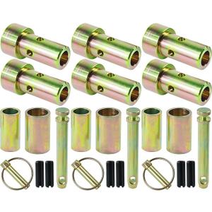 POSEAGLE 2 Pack TK95029 Cat 1 Quick Hitch Adapter Bushing Kit with S07070200 Top Link Pin and Heavy Duty Lynch Pin with Ring Replaces S14114400 for Category I 3Point Hitch Tractors