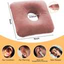 Ear Piercing Pillow for Side Sleepers with Ear Inflammation & Pressure, Soft Velvet Adjustable Ear Guard Pillow with Removable & Washable Cover (Pink, Pillow & Cover)