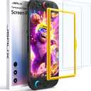 2 x JSAUX 2-Pack Anti-Glare Screen Protector for Nintendo Switch 2, Matte Tempered Glass Protector Easy to Install with Guiding Frame 9H Hardness Scratch Resistant Accessories for Switch2