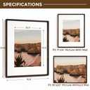 Dreamland 16x20 Picture Frame, USA-Sourced Wenge Wood Photo Frames with HD Tempered Glass, 16 x 20 Wooden Frame Matted to 11 x 14, 16x20 Frames Handcrafted Rounded Corner for Tabletop or Wall Display