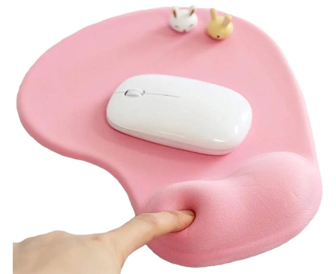 Office Mousepad with Gel Wrist Support - Ergonomic Gaming Desktop Mouse Pad Wrist Rest - Design Gamepad Mat Rubber Base for Laptop Computer -Silicone Non-Slip Special-Textured Surface (01Pink)