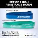 THERABAND High Resistance Band Set of 2, Medium and Heavy Elastic Super Bands for Full Body Workouts, Physical Therapy, Strength Training, Durable 41 Loop Exercise Bands, 25-35 lbs Resistance