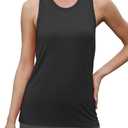 Bestisun Racerback Workout Athletic Tank Tops Sleeveless Yoga Gym Shirts for Women (Black, L)