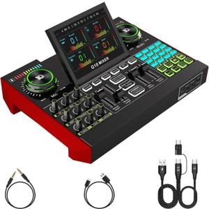 tenlamp G10 Gaming Audio Mixer, Audio Interface with 3.5mm/XLR Microphone Input, 48V Phantom Power, Voice Changer Live Sound Card for Streaming, Podcasting, Recording, and Singing Content Creation