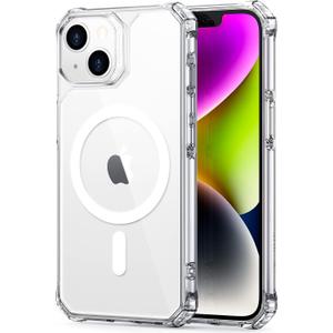ESR for iPhone 14/13 Case, MagSafe Compatible, Military-Grade Protection, Shock-Absorbing Corners, Scratch-Resistant, Anti-Yellowing Acrylic Back, Slim Protective, Air Armor Series, Clear