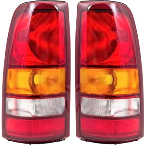 Tail Lights Assembly compatible with 1999-2002 Chevy Silverado 1500 2500 3500 1500 HD 2500HD,99-06 GMC Sierra Taillights Rear Brake Lamp without Bulb, OE Factory Style