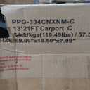 GarveeLife Metal Carport 13 ft x21 ft Heavy Duty, Steel Carport with 10 ft Height and 16 Ga. Reinforced Poles, Permanent Shed for Full-Sized Pickup Trucks, Bass Boats, and Tractors