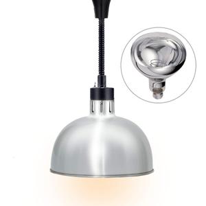 JIAWANSHUN Food Heat Lamp Food Warmer Lamp 60-180mm 290mm 250W Bulb Commercial Food Warmer Retractable Heat Lamps Catering Food Warmers Restaurant Supplies or Home Food Service(Silver) 110V