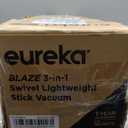 Eureka Blaze Stick Vacuum Cleaner, Powerful Suction 3-in-1 Small Handheld Vac with Filter for Hard Floor Lightweight Upright Home Pet Hair, Dark Black