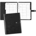 Weekgrat 2026 Leather Planner A5 Leather 6 Ring Binder Planner Binder Journal with Pockets for Men and Women (Black)