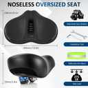 RYACO Noseless Bike Seat Cushion for Men Women,Oversized Bike Seat,Extra Comfort Seat Cushion for Exercise Road Stationary Electric Cruiser Bikes