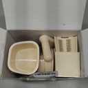 SUSTEAS Rotary Cheese Grater with Handle, Vegetable Slicer, 6 Interchangeable Blades, Reinforced Suction, Easy to Clean, Kitchen Shredder for Crushed Ice, Fruits, Nuts with Blade Storage Case, Beige
