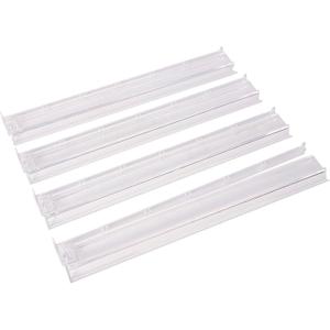 GUSTARIA Mahjong All-in-One Tile Rack & Pusher, Clear Acrylic Mahjong Rack and Pusher Combo, Modern American Mahjong Tile Racks, Set of 4, White (17.72 inches)