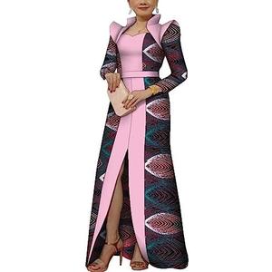 African Clothing for Women Long Sleeve Dashiki Maxi Long Dresses Party Wedding Wear Fashion Lady Robe African Dresses M