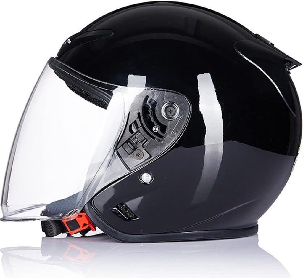 Vintage Motorcycle 3/4 Open Face Helmet, Solid Color Half Face Helmet, DOT Certified Adult Men Women Retro Helmet, Electric Scooter Moped Jet Classic Helmet with Visor (X-Large)