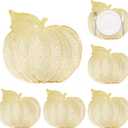 6 PCS Pumpkin Thanksgiving Placemats Harvest Fall Placemats Thanksgiving Halloween Party Table Decorations, Gold