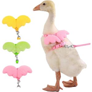 2 x Pet Cole Duck Outside Walking Harness Leash, Adjustable Outdoor Training Traction Rope, Duck Harness and Leash for Real Ducks Cat Dog Hen Chickens Goose Small Pet (yellow)