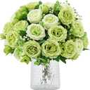 MARTINE MALL 2 Packs Peonies Artificial Flowers, Mixed Green Artificial Peonies, Silk Peonies Flowers Fake Peonies Artificial Peony Flowers for Centerpiece Table Wedding Party Home Decor