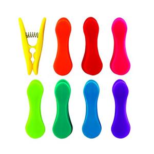 Kikkerland Rainbow Bag Clips (Set of 8), Multicolor 2 pack