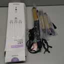 Rotating Curling Iron Set for Long Hair, Automatic Curling Wand Easy to Use Get Beach Waves 3 Interchangeable Ceramic Barrels 0.75" 1" 1.25", 5 Heat Settings up to 430F, Dual Voltage (Black)