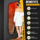 Ouluu Portable Sauna with Red Light - Steam Sauna for Home, Folding Chair, Remote Control, 2.6 x 2.6 x 6.0, Black