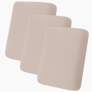 hyha Milk Silk Couch Cushion Covers, Soft Magic Sofa Covers Washable for 3 Cushion Couch, Stretch Sectional Outdoor Cushion Covers for Patio Furniture with Elastic Bottom(3 Packs, Taupe)