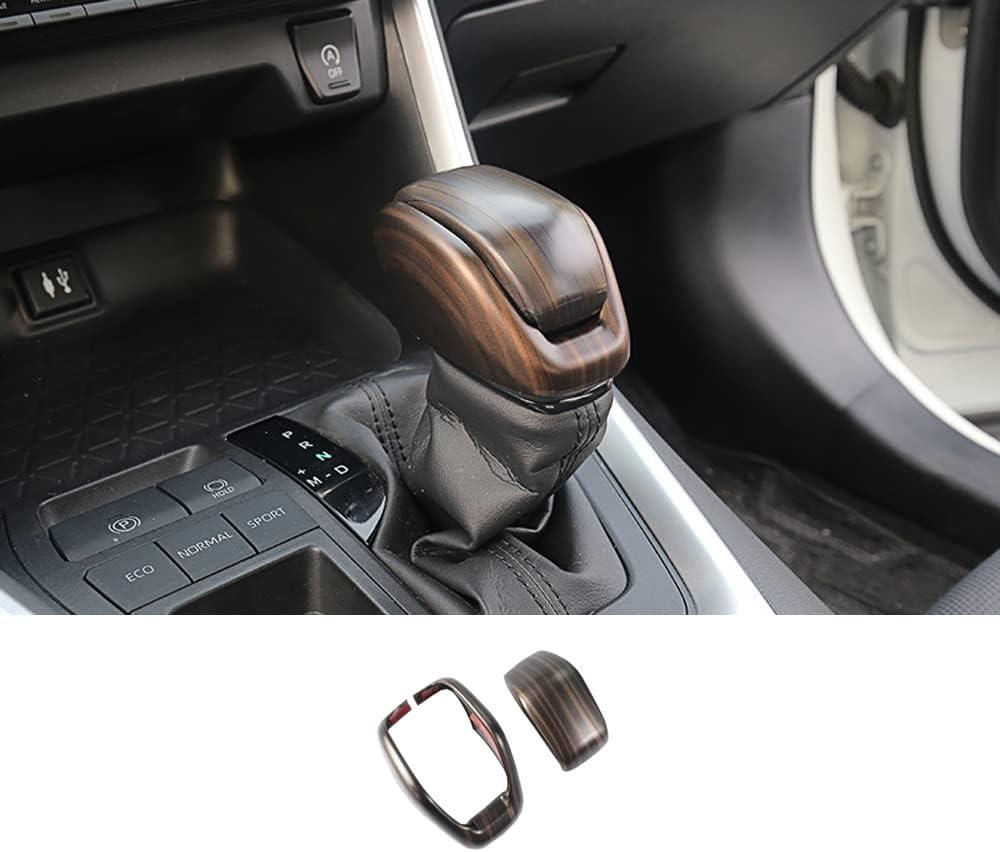 ERIDANUS Auto Accessories Fit for RAV4 2024 2023 2022 2021 2020 2019 Car Interior Gear Shift Knob Cover Trim (Peach Wood Style) ABS 2 PCS