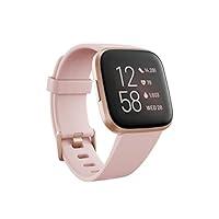 Fitbit Versa 2 Health and Fitness Smartwatch with Heart Rate, Music, Alexa Built-In, Sleep and Swim Tracking, Petal/ Copper Rose, One Size (S and L Bands Included)