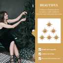 Cabilock 6 Pcs Gold Star Ornaments, Hanging Star Ornaments for Christmas Tree Christmas Tree for Holiday Wedding Party Festive Embellishments