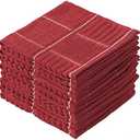 Glynniss Kitchen Dish Cloths for Washing Dishes, Cotton Dish Rags for Drying Cleaning, Pack of 8 Dishcloths (red, 12x12 inches)