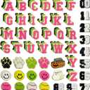 156Pack Chenille Letter Patches Self Adhesive for DIY Crafts, Backpacks,Hats&Holiday Decor, 26 Chenille Letters and Number Patches as Christmas Gift