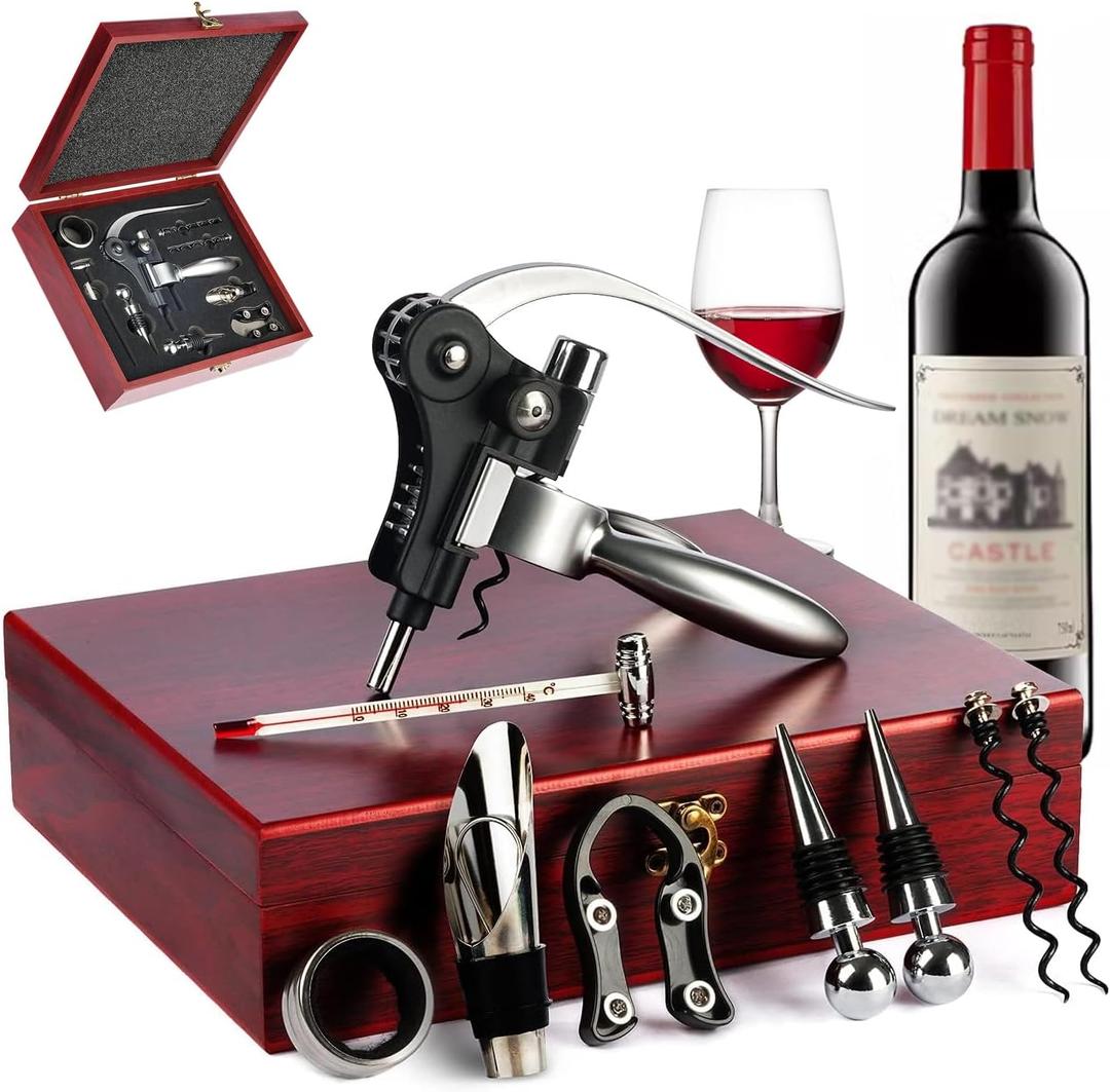 Rabbit Bottle Opener Set, Accessories with Wooden Gift Box (S288-SIL-9)