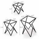 Cididu Set of 3 Metal Pizza Stand Holder, Tabletop Pizza Pan Riser Racks Serving Platter Tray for Party, Reusable Square Dessert Food Display Stand for Cakes, Appetizers, Wedding, Home, Buffet, Black