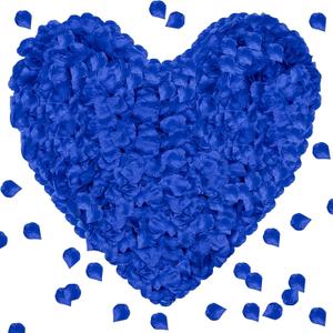 1000Pieces Rose Petals, Artificial Flower Petals Fake Rose Petals for Romantic Night,Wedding,Proposal Anniversary Flower Decorations (Dark Blue) (1000pcs)