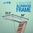 LITE 10-Foot Aluminium Attic Ladder 54" W x 22.5" H (Rough Opening), 375-Pound Load Capacity, Type IAA, AP2240MS