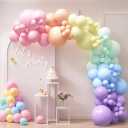 HOUSE OF PARTY 140PCS Pastel Rainbow Balloon Arch Garland Kit - Balloon Arch Kit-Birthday Balloons, Balloons for Party Decoration | Ideal for valentines day Baby Shower Party Decorations