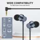Wired Earbuds for School Chromebook Laptop PC, Noise Canceling Ear Buds with 3.5mm Plug in Audio Jack Microphone HiFi Stereo Wired Headphone Corded Earphone for Kindle Fire School Travel MP3, Blue