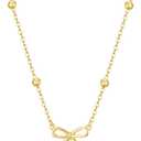 Christmas Gifts Stocking Stuffers for Women Dainty Bow Necklace 14K Gold Plated Cute Choker Small Pendant Charm Necklaces Teen Gift Trendy Stuff Personalized Jewelry