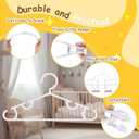 Hsei 5/10/40 Pack Baby Hangers with 10/20/80 Clips, Plastic Kids Pants Hangers for Nursery Closet Top and Bottom Clothes Hanger Set for Newborn Infant Toddler(120 Packs Total,White,10.6 Inch)