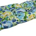 Blazing Needles Outdoor Rounded Back Loveseat Cushion, 42" x 19", Lesandra Sunblue