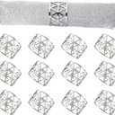 12 PCS Silver Napkin Rings Set Napkin Holders Metal Napkin Ring for Dinning Table Decor Farmhouse Napkin Ring for Wedding Birthday Party Family Gather Table Setting Decoration(Silver)