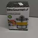 Elite Gourmet ETS623 BPA-Free Electric Citrus Juicer, Compact, Large Volume, Pulp Control, Oranges, Lemons, Limes, Grapefruits with Easy Pour Spout, 24oz, Black/Stainless Steel