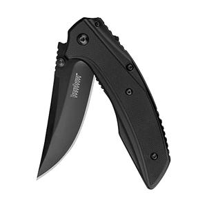 Kershaw Outright Pocket Knife, Black, 3 Inch Stainless Steel Trailing Point Plain Edge Blade, EDC with Assisted Opening, Deep-Carry Pocketclip, Everyday Carry Pocket Knife for Men and Women