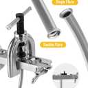 25 ft 3/16in Zinc-Plated Brake Line Flaring Tool Kit, Includes 3-in-1 Tube Bender, Double & Single Flaring Tool Set, 1 Tube Cutter, 2 Threads Unions, 20 Fittings