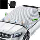 Front Windshield Snow Cover with Side Window Protection for Car and SUV, Winter Frost Ice Guard, Windproof Car Windshield Protector, Heavy Duty Weatherproof Sun Shade, All Season Vehicle Fit