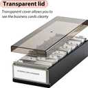 Business Card Holder for Desk, Business Card Holder Organizer, Credit Card Organizer Case File Index Card Box Storage,with A-Z Tabs, Storage up to 800 Cards (3.5 x 2.2), Metal Structure