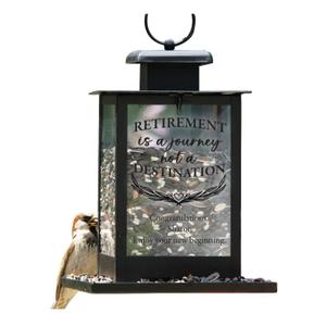 Personalized Bird Feeder, Metal Bird Feeder with Hook, Custom Decorative Bird Feeder, Retirement is a Journey